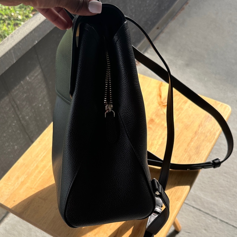 kate spade Black Pebbled Leather Top-Handle Backpack - Picture 13 of 14